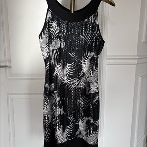 Elegant Black and White Patterned Dress